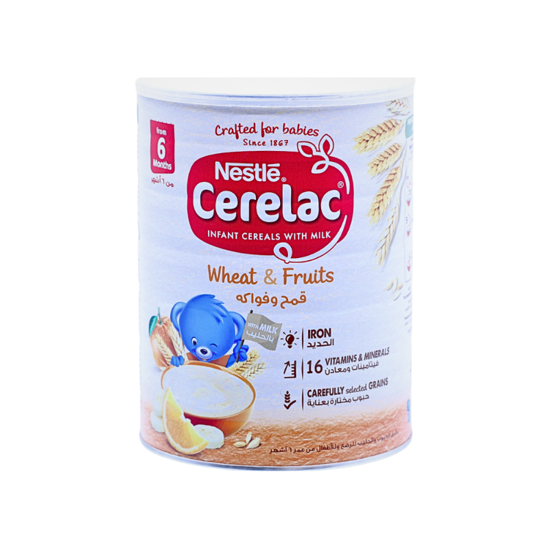 CERELAC WHEAT& 4 FRUITS W\MILK +6M 1KG