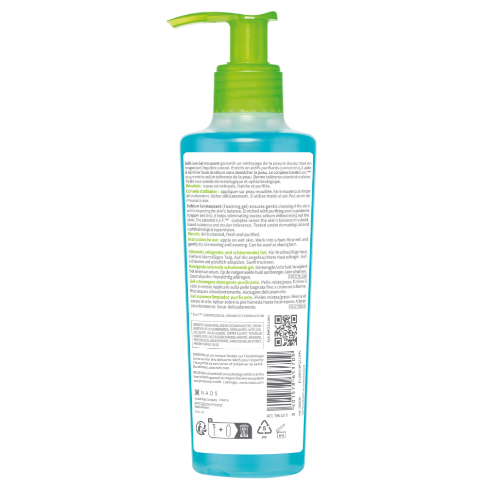 BIODERMA SEBIUM GEL MOUSSANT PURIFYING 200ML
