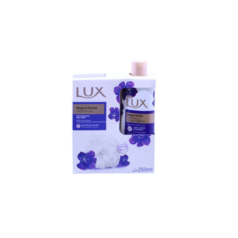 LUX B\W MAGICAL ORCHID+LOOFAH 250ML null
