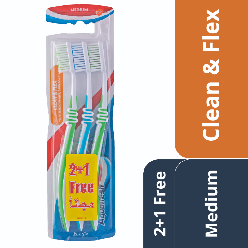 AQUAFRESH T\B CLEAN&FLEX MEDIUM 3PCS