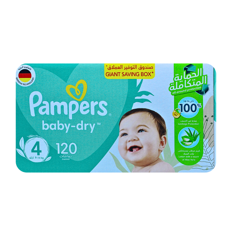 PAMPERS BABY-DRY DIA (4)  9-14KG 120DIA