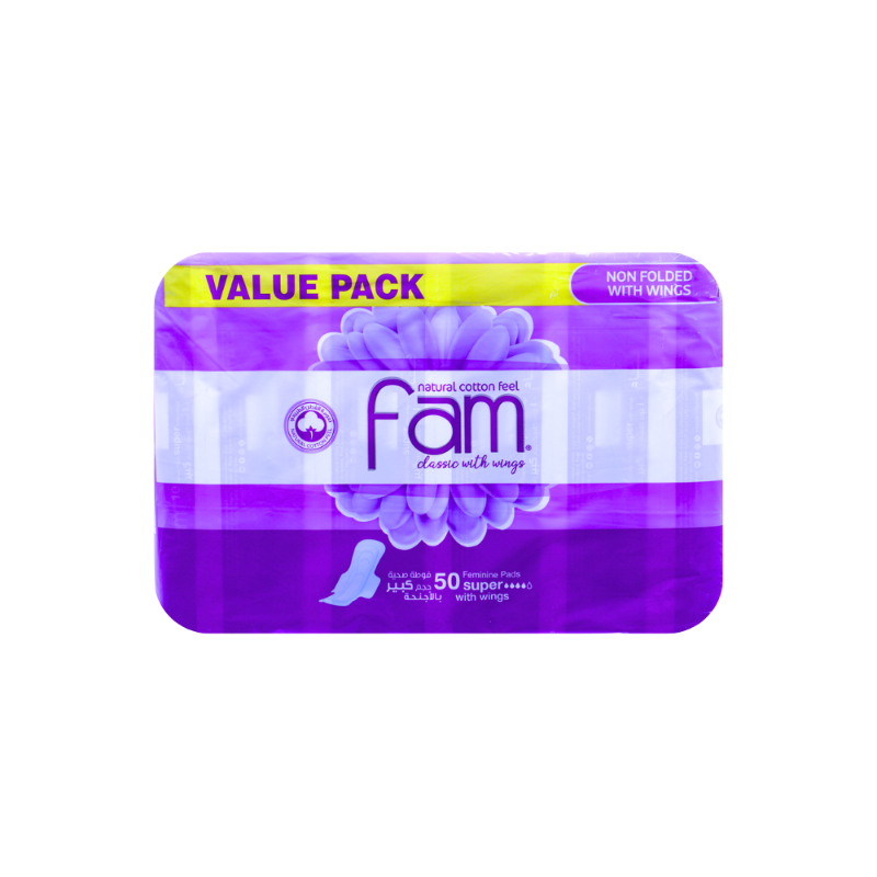 FAM PADS CLASSIC W\WINGS SUPER 50PADS null