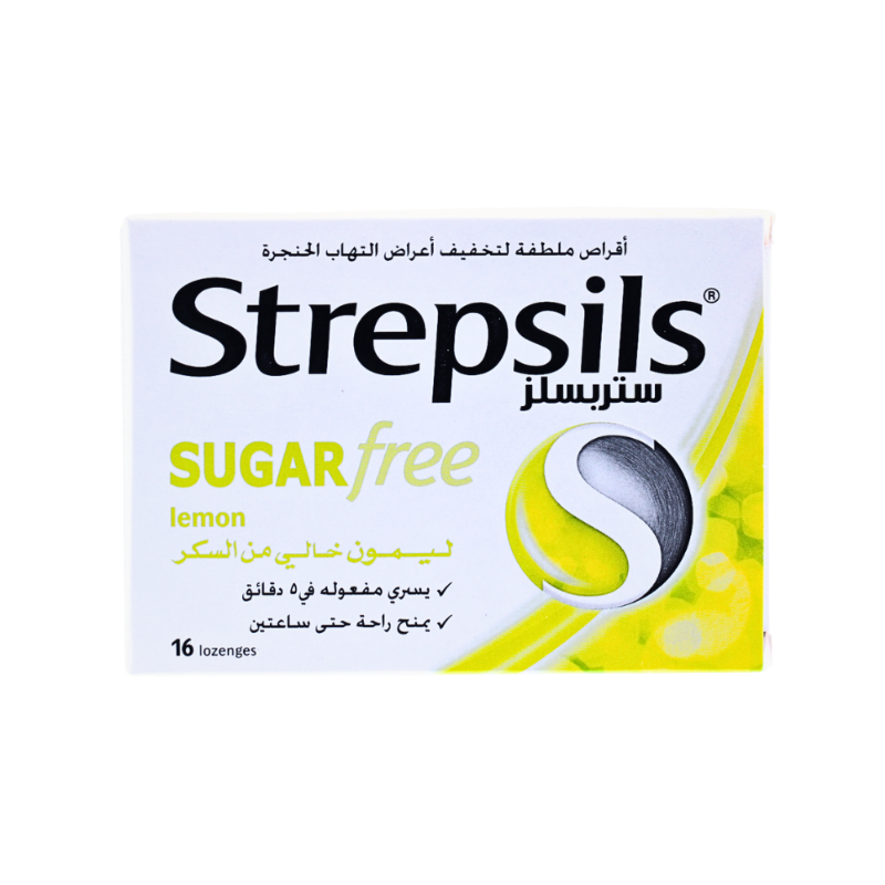 STREPSILS LOZENGES SU.FREE LEMON 16PCS 