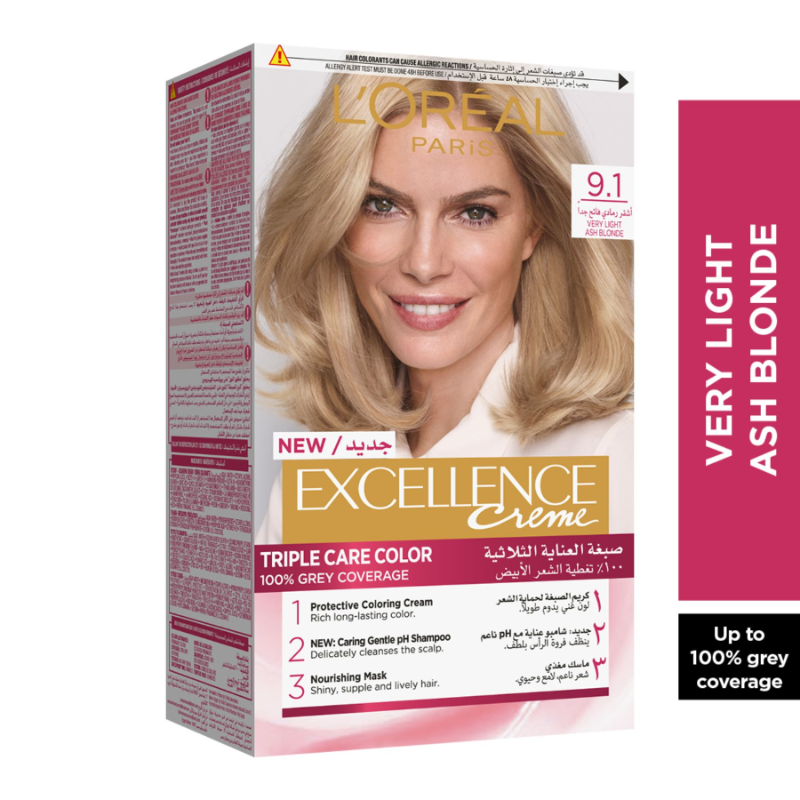 LOREAL EXCELLENCE CREME VERY LIGHT ASH BLONDE 9.1