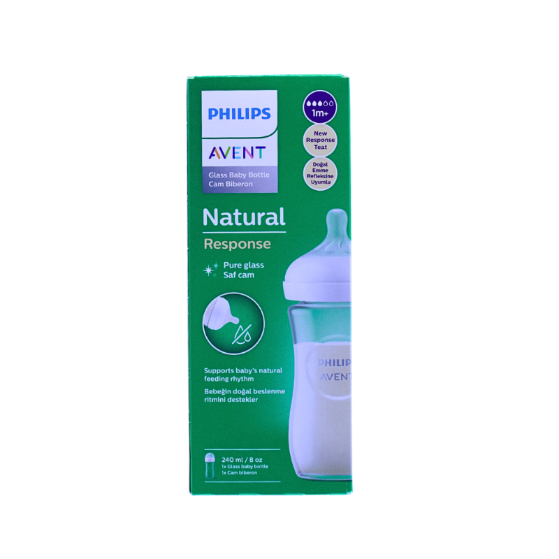 AVENT NATURAL BOTTLE GLASS M +1M 240ML