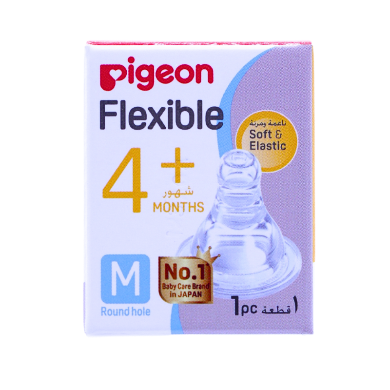 PIGEON NIPPLE SILICONE M SLIM NECK +4M 1PC