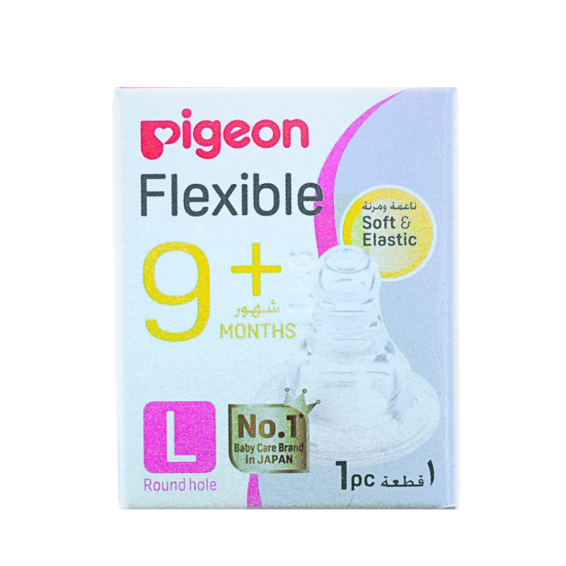 PIGEON NIPPLE SILICONE L +9M SLIM NECK 1PCS