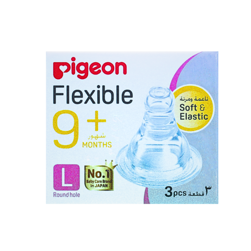PIGEON NIPPLE SILICONE L+9M SLIM NECK 3PCS