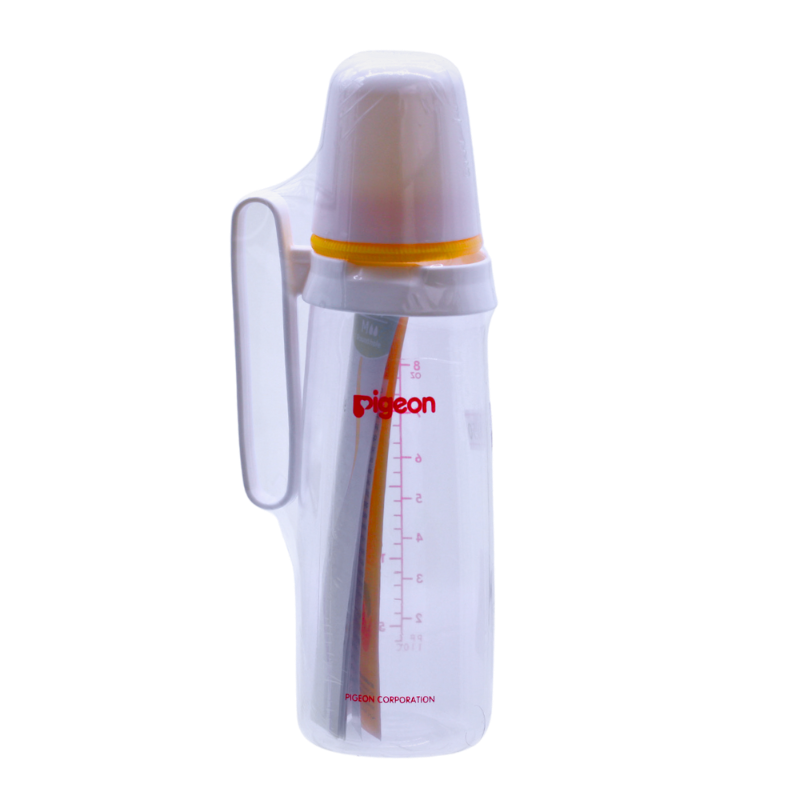 PIGEON BOTTLE M-CUT +4M WHITE W\HANDLE 240ML