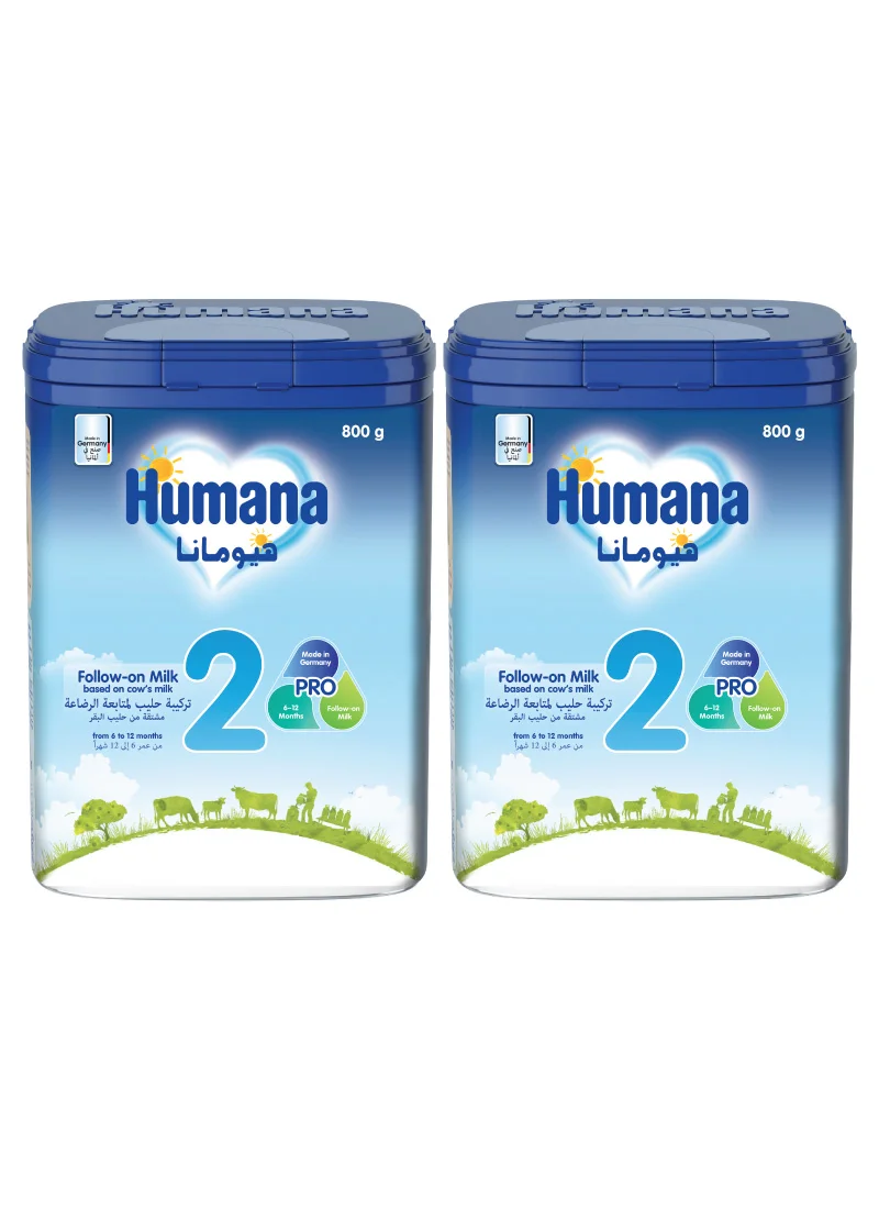 HUMANA 2 FOLLOW ON MILK 6-12M 2×800G