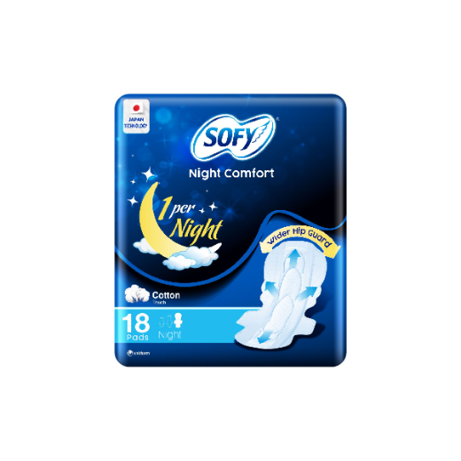 SOFY PADS NIGHT COMFORT LONG 18PADS null