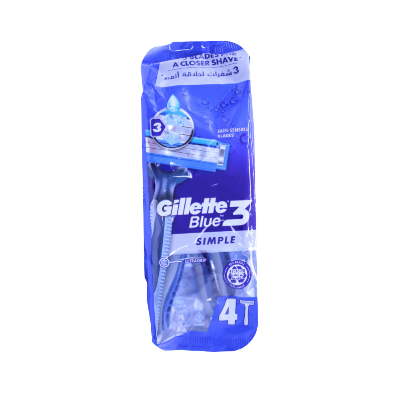 جيليت بلو3 شفرة حلاقة سيمبل 4قطع