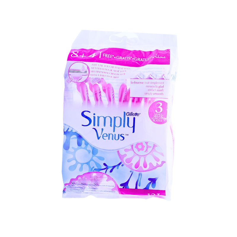 GILLETTE VENUS SIMPLY (3) RAZOR 8+4PCS null