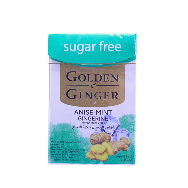 GOLDEN GINGER DROPS ANISE MINT&GINGER SU.FREE 45G GOLDEN GINGER DROPS ANISE MINT&GINGER SU.FREE 45G