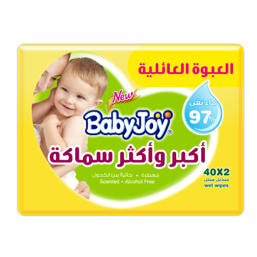 بيبي جوي سميكة ومعطرة، العبوة العائلية 80 منديل مبلَّل