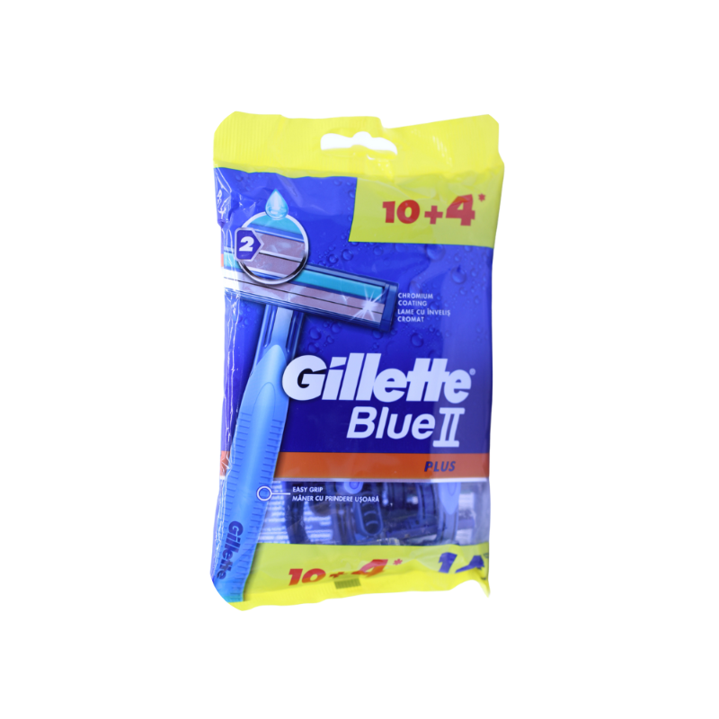 GILLETTE BLUE2 RAZOR PLUS 14PCS 10+4 FREE