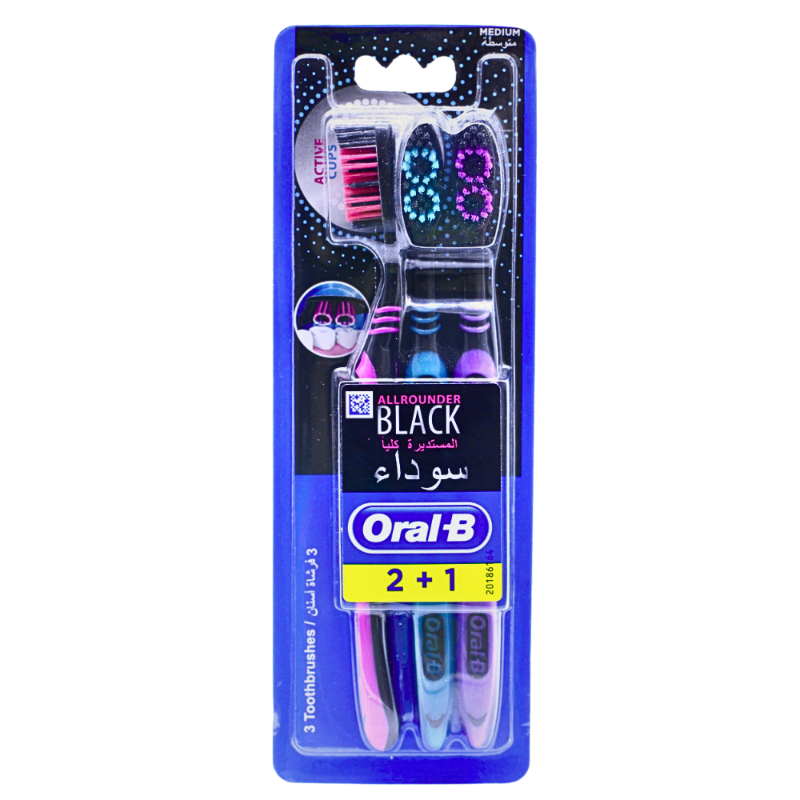 ORAL-B T\B ALLROUNDER BLACK MEDIUM 2+1 ORAL-B T\B ALLROUNDER BLACK MEDIUM 2+1
