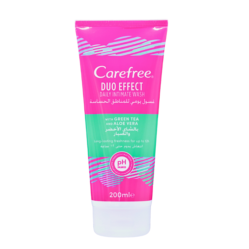 CAREFREE DUO INTIMATE WASH GREEN TEA&ALOE 200ML null