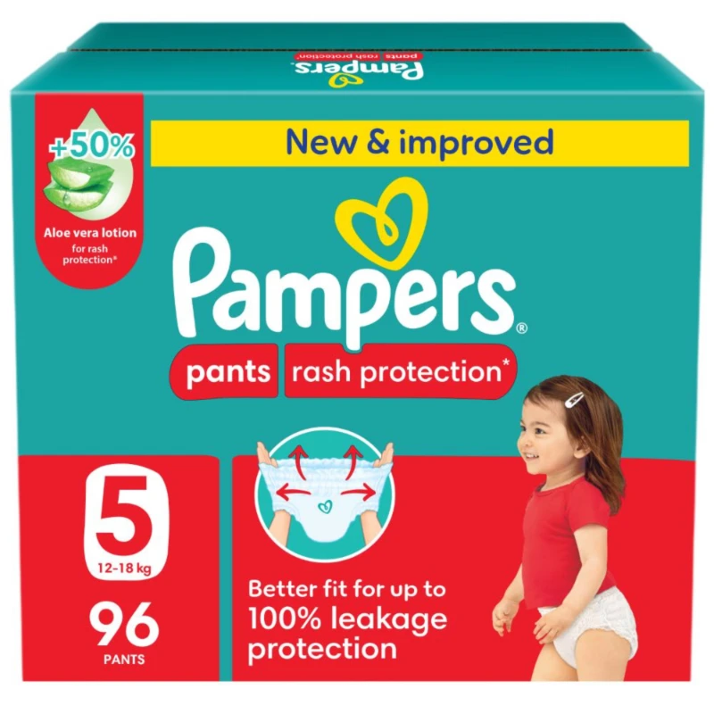 PAMPERS RASH PROTECT PANTS DIA (5) 12-18KG 84DIA