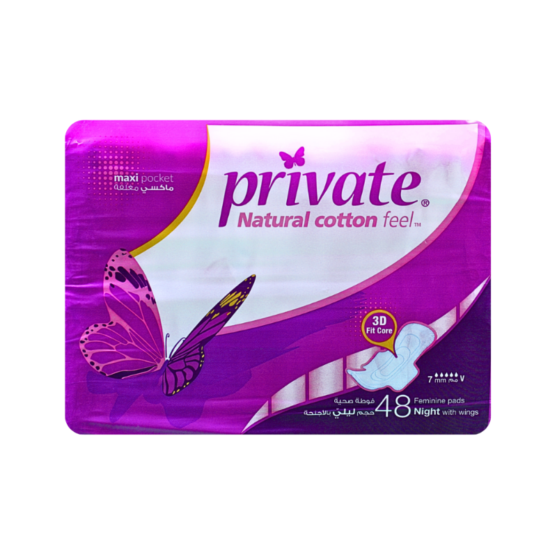 PRIVATE PADS NIGHT W\WINGS MAXI 48PADS null