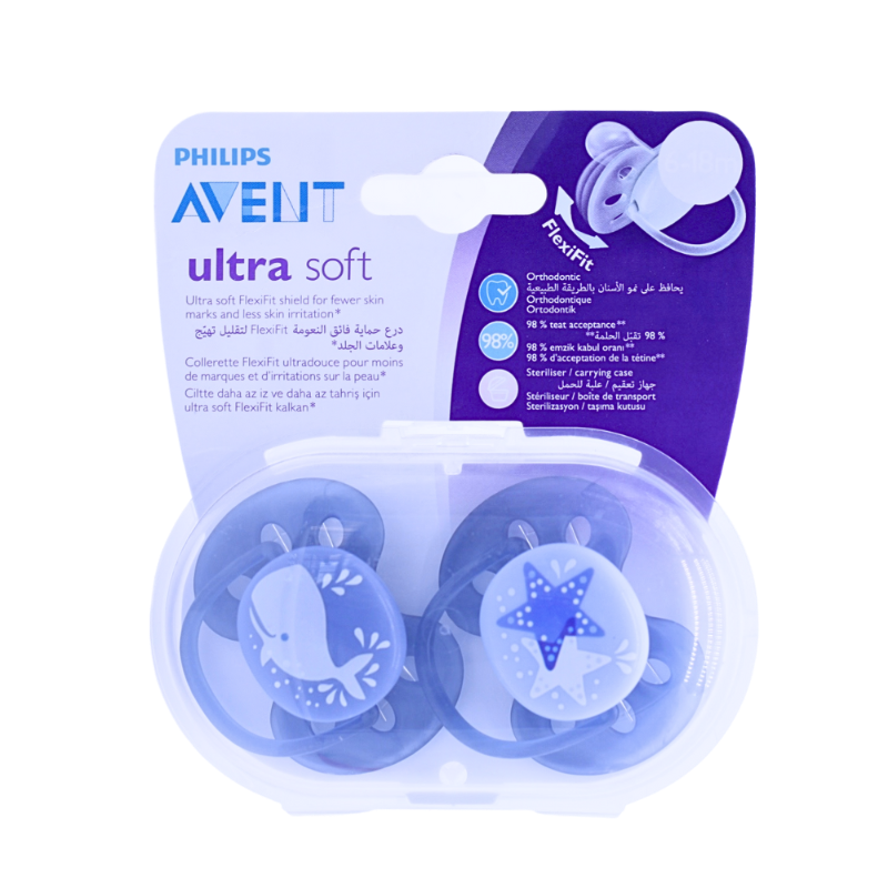 AVENT ULTRA AIR SOOTHER SILICONE 0-6M BOYS 2PCS