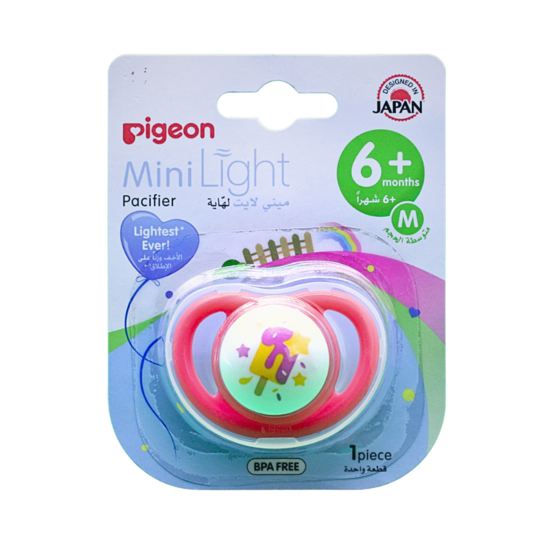 PIGEON PACIFIER SILICONE LIGHT +6M GIRL ICE CREM