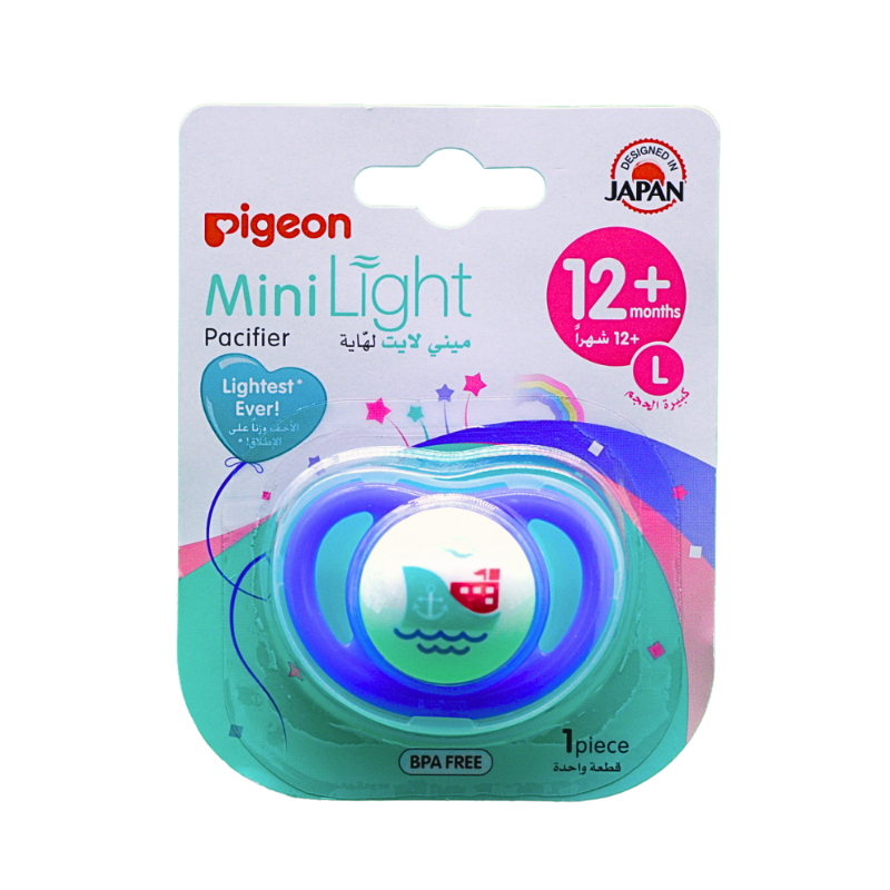 PIGEON MINILIGHT PACIFIER SILICONE L BOAT +12M