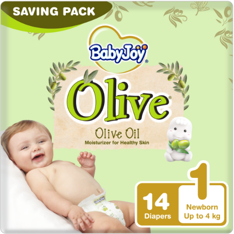 BABYJOY OLIVE DIA (1) NEWBORN 0-4KG 14DIA