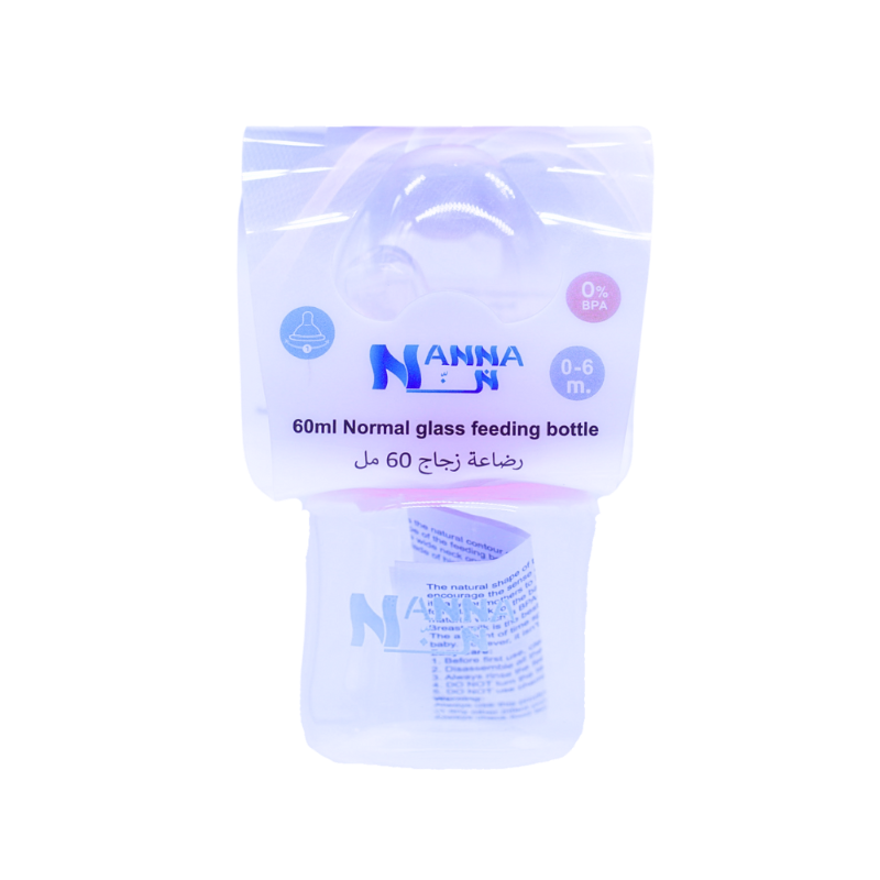 NANNA BOTTLE PLASTIC 0-6M PINK 60ML
