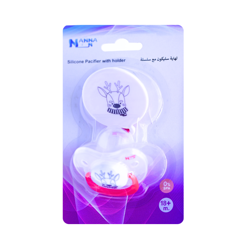 NANNA PACIFIER SILICONE WITH HOLDER +18M