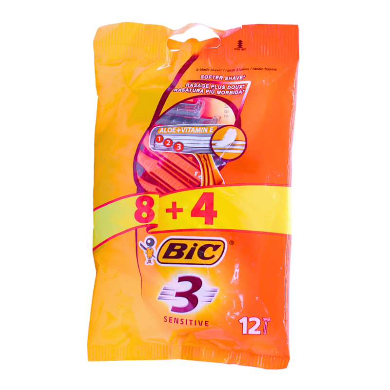 BIC 3 ACTION 3 BLADE PCK 8+4 null