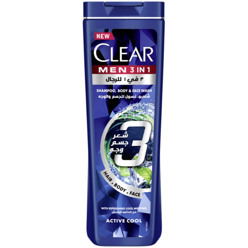 CLEAR MEN SHAMP 3IN1 ACTIVE COOL 400ML