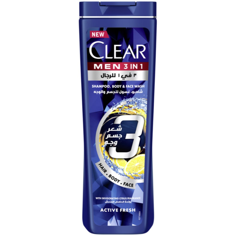 CLEAR MEN SHAMP 3IN1 ACTIVE FRESH 400ML