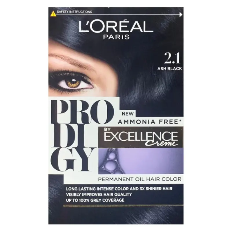loreal prodigy color ash black 2.1| almujtama pharmacy