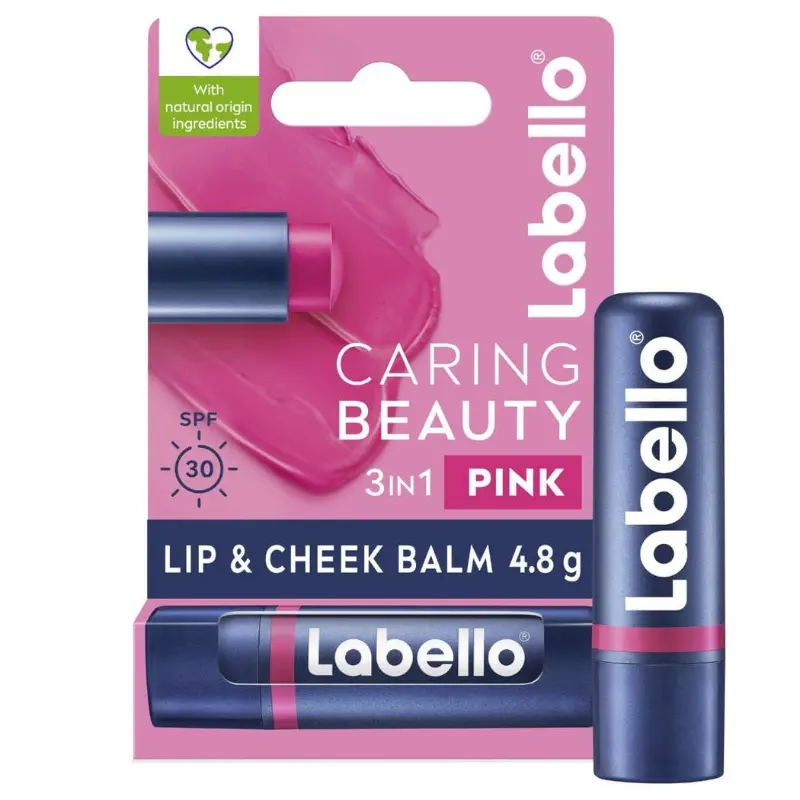 LABELLO CARING BEAUTY LIP&CHEEK STICK PINK 4.8G labello caring beauty lip&cheek stick pink 4.8g| almujtama pharmacy