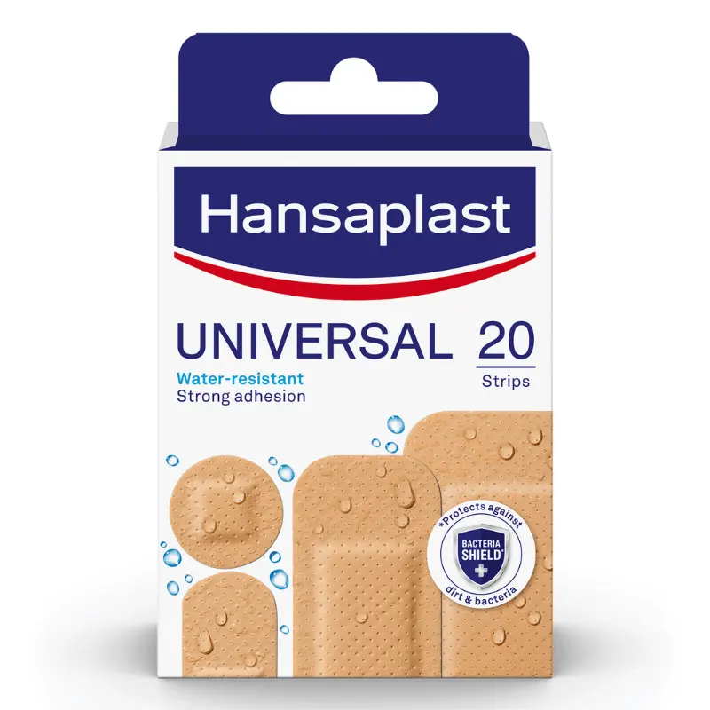 hansplast bandage universal water-resistant 20pcs| almujtama pharmacy
