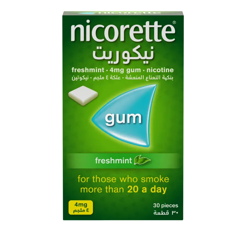 نيكوريت علك 4 مج 30 حبة نيكوريت علك 4 مج 30 حبة