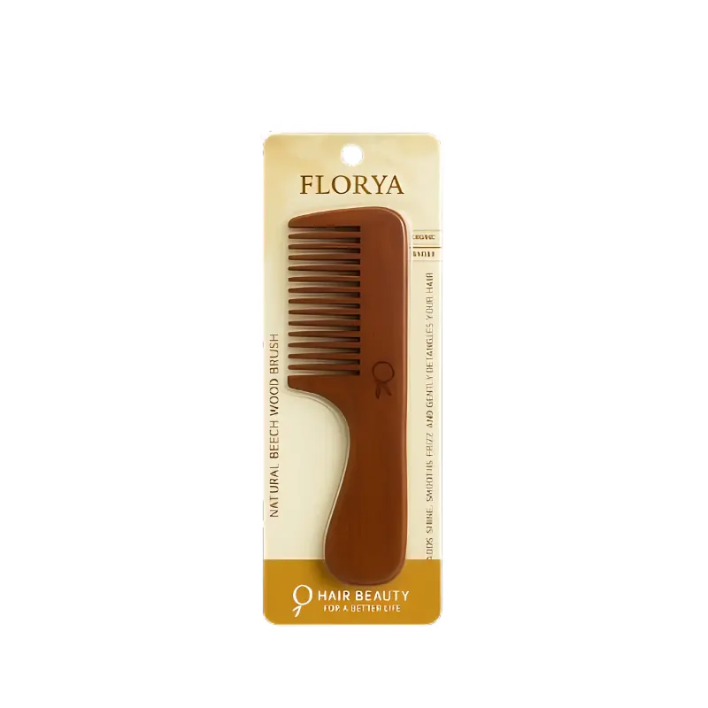 florya natural beechwood comb with handle| almujtama pharmacy