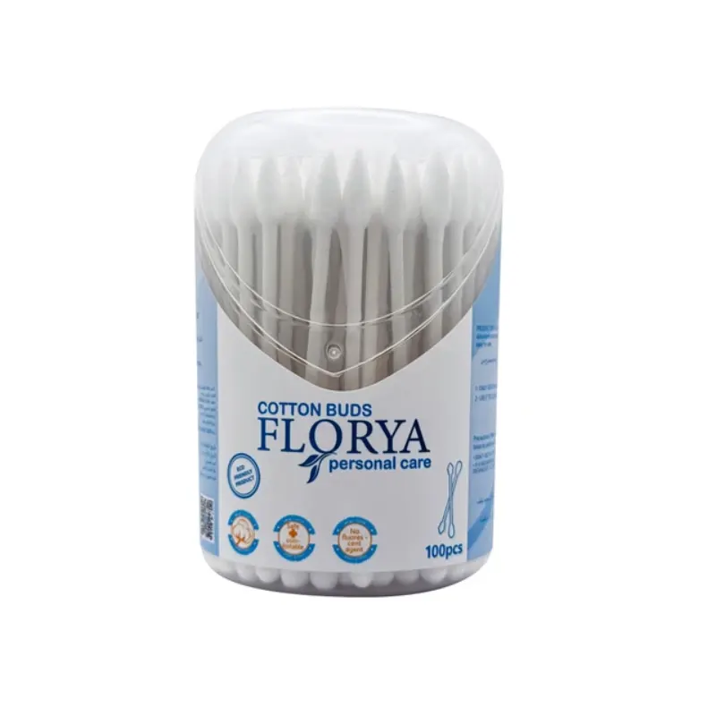 FLORYA PAPER STICK COTTON BUDS 100 PC florya paper stick cotton buds 100 pc| almujtama pharmacy