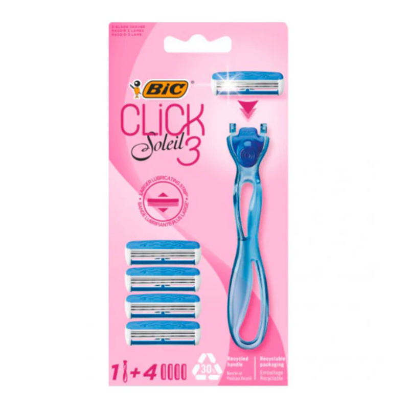 Bic Soleil Click 3 Razors 4Pcs+1Handle
