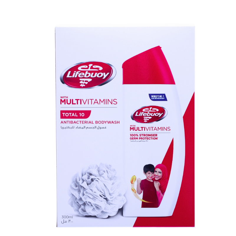 LIFEBUOY B\W TOTAL10 W\MLUTIVIT W\PUFF 300ML