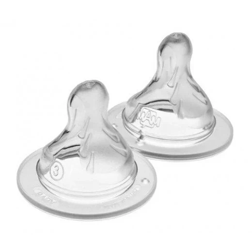 NARROW NECK ORTHODONTIC SILICONE NIPPLE 0+(2PCS)