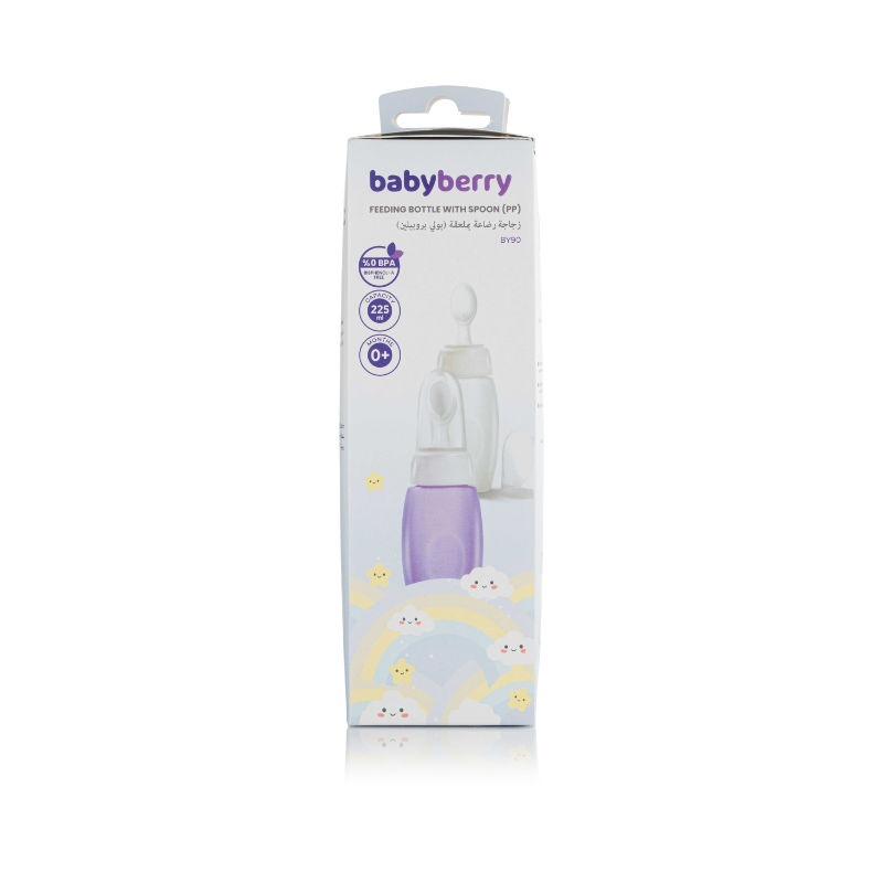 BABYBERRY FEEDING BOTTLE W\SPOON +0M 225ML BABYBERRY FEEDING BOTTLE W\SPOON +0M 225ML