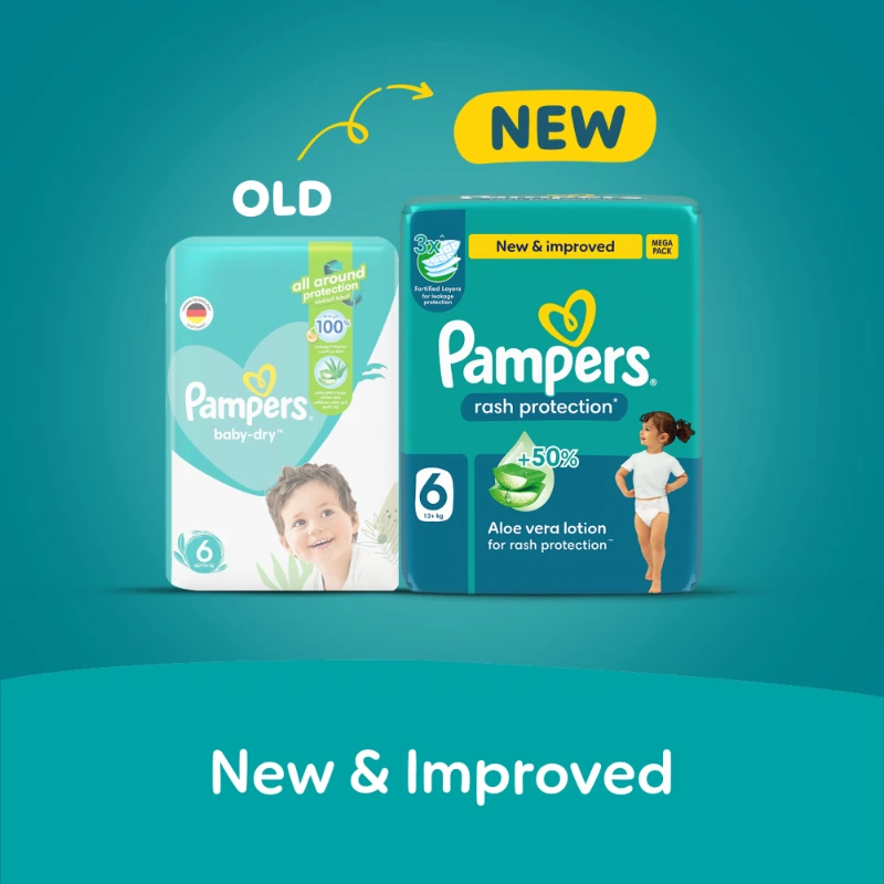 PAMPERS RASH PROTECT DIA (6) +13KG 72DIA