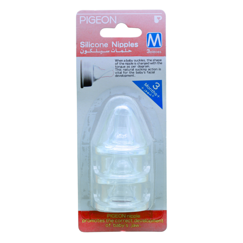 PIGEON NIPPLES SILICONE MEDIUM +3M 3PCS