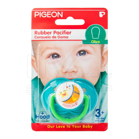 PIGEON PACIFIER RUBBER BLUE OLIVE +3M