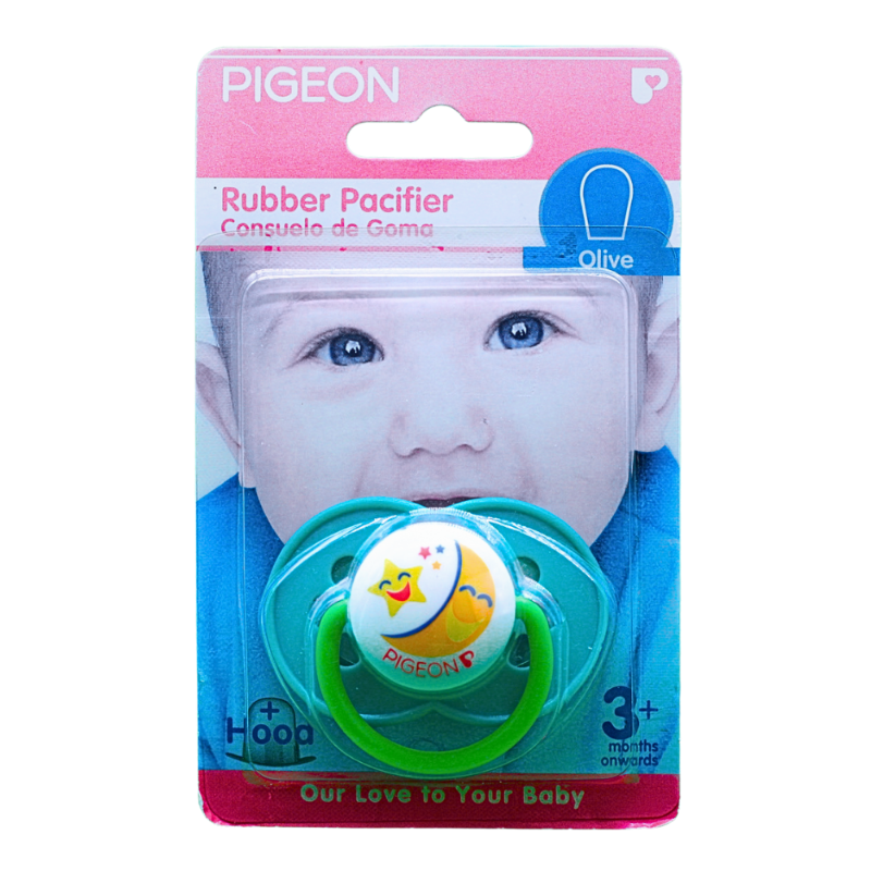 PIGEON PACIFIER RUBBER GREEN OLIVE +3M