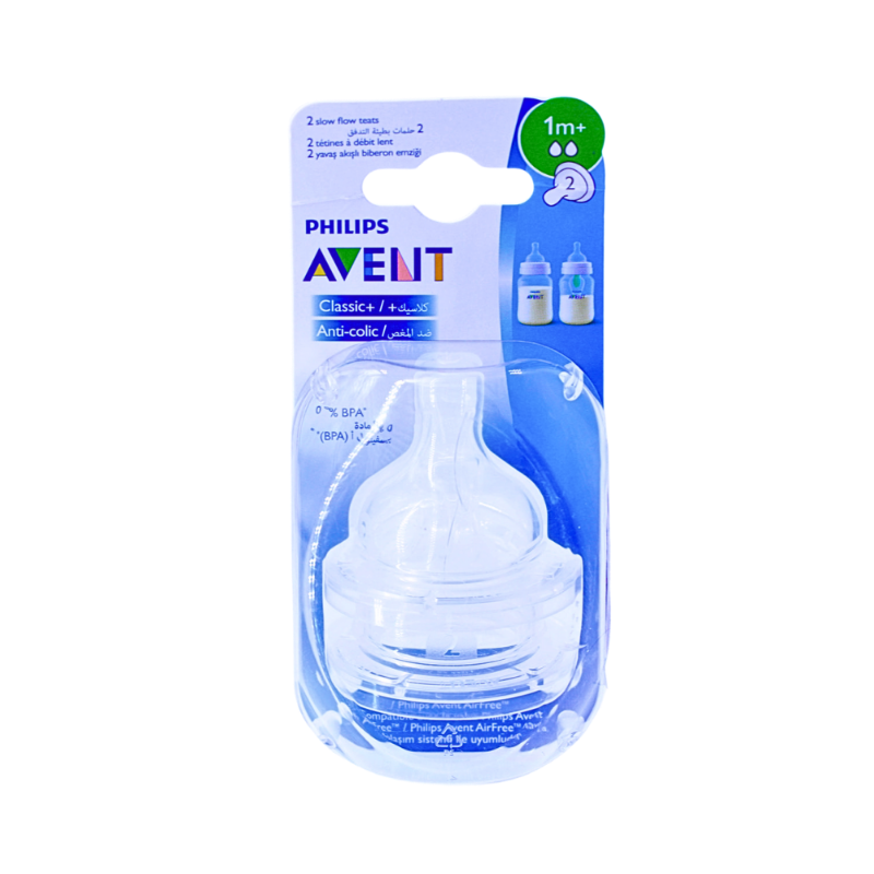 PH AVENT TEAT ANTI-COLIC CLASSIC +1M SLOW 2PCS