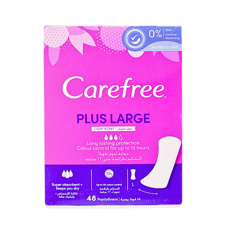 CAREFREE PANTYLINERS LIGHT SCENT LARGE SIZE 48PCS null