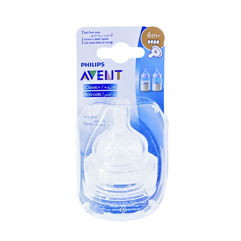 PH AVENT TEAT ANTI-COLIC CLASSIC +6M FAST 2PCS